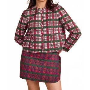 NEW DOUBLE A hazel jacket in party plaid pale rose